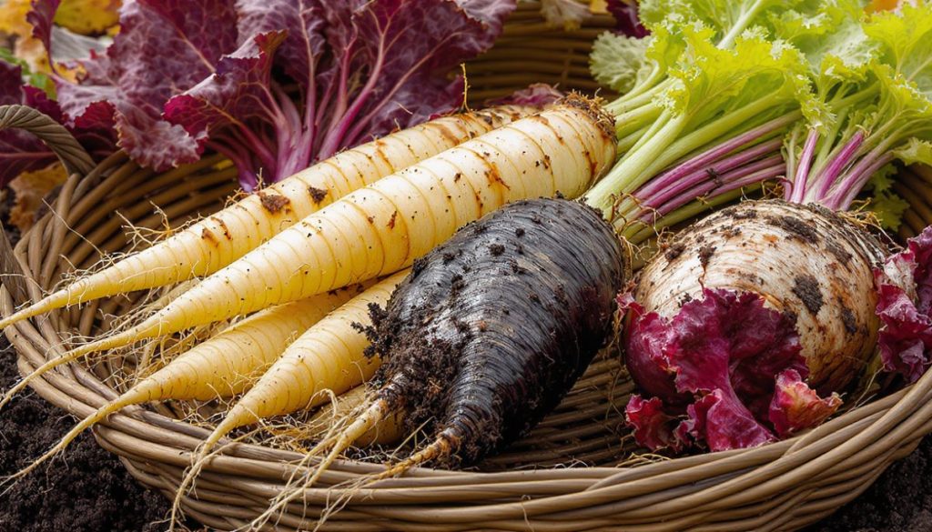 "Panais, scorsonère et rutabaga : découvrez ces 3 légumes racines oubliés à semer en août pour des récoltes d'automne exceptionnelles. Guide complet + conseils de culture.