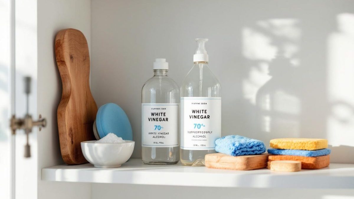 découvrez comment désinfecter naturellement votre placard en utilisant du vinaigre blanc ou de l'alcool à 70 degrés, deux alternatives efficaces pour éliminer les germes sans produits chimiques.
