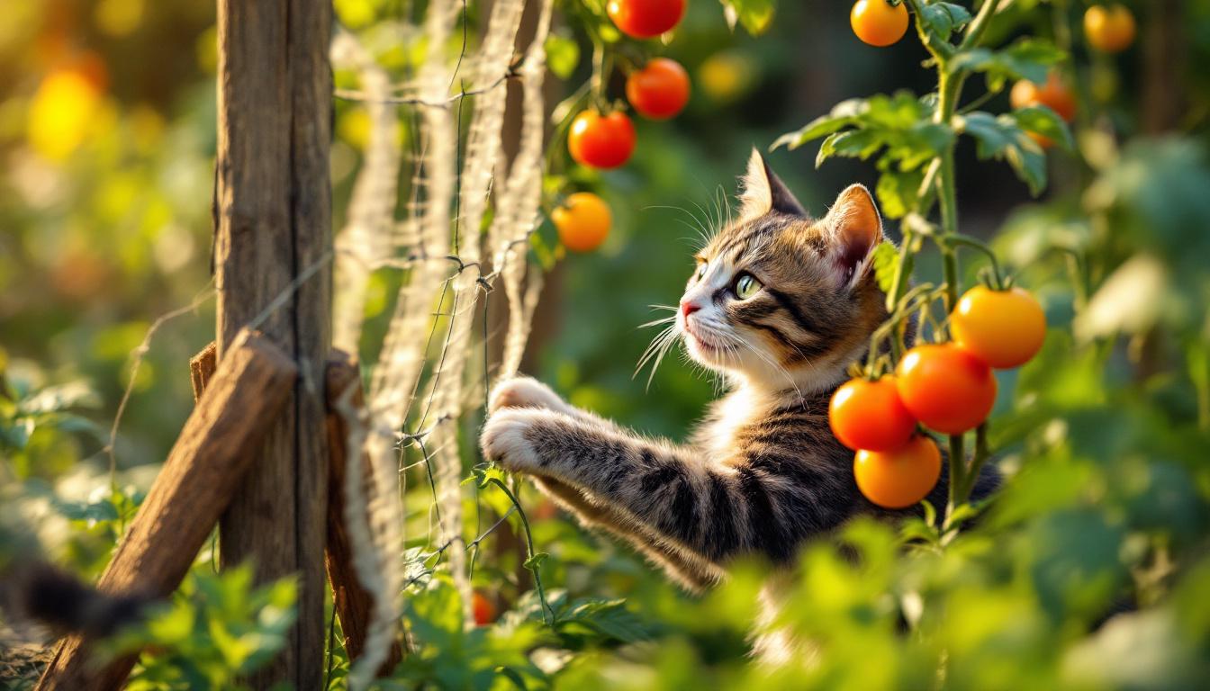 découvrez comment protéger vos tomates des attaques de votre chat grâce à une barrière naturelle efficace et sans danger pour votre animal. astuce simple, respectueuse et testée !