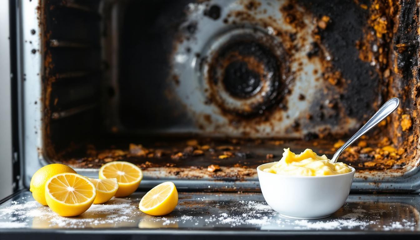 découvrez comment nettoyer facilement un four très encrassé grâce à une pâte naturelle au bicarbonate de soude et citron. adieu graisses, résidus et taches tenaces sans frotter ni utiliser de produits chimiques !